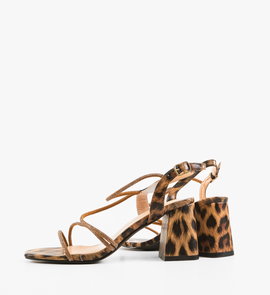 Sandale cu toc Rolo Animal Print - 3 | YEO