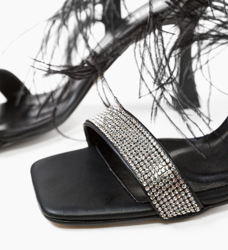 Poze Sandale cu toc Salcia Negre depurtat.ro 