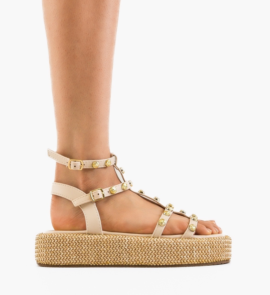 Sandale dama Straw Bej - 5 | YEO