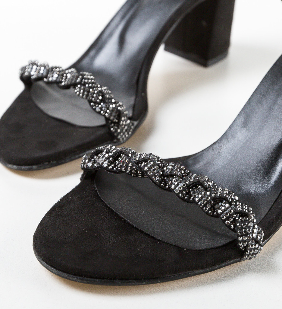 Poze Sandale dama Trefa Negre depurtat.ro 