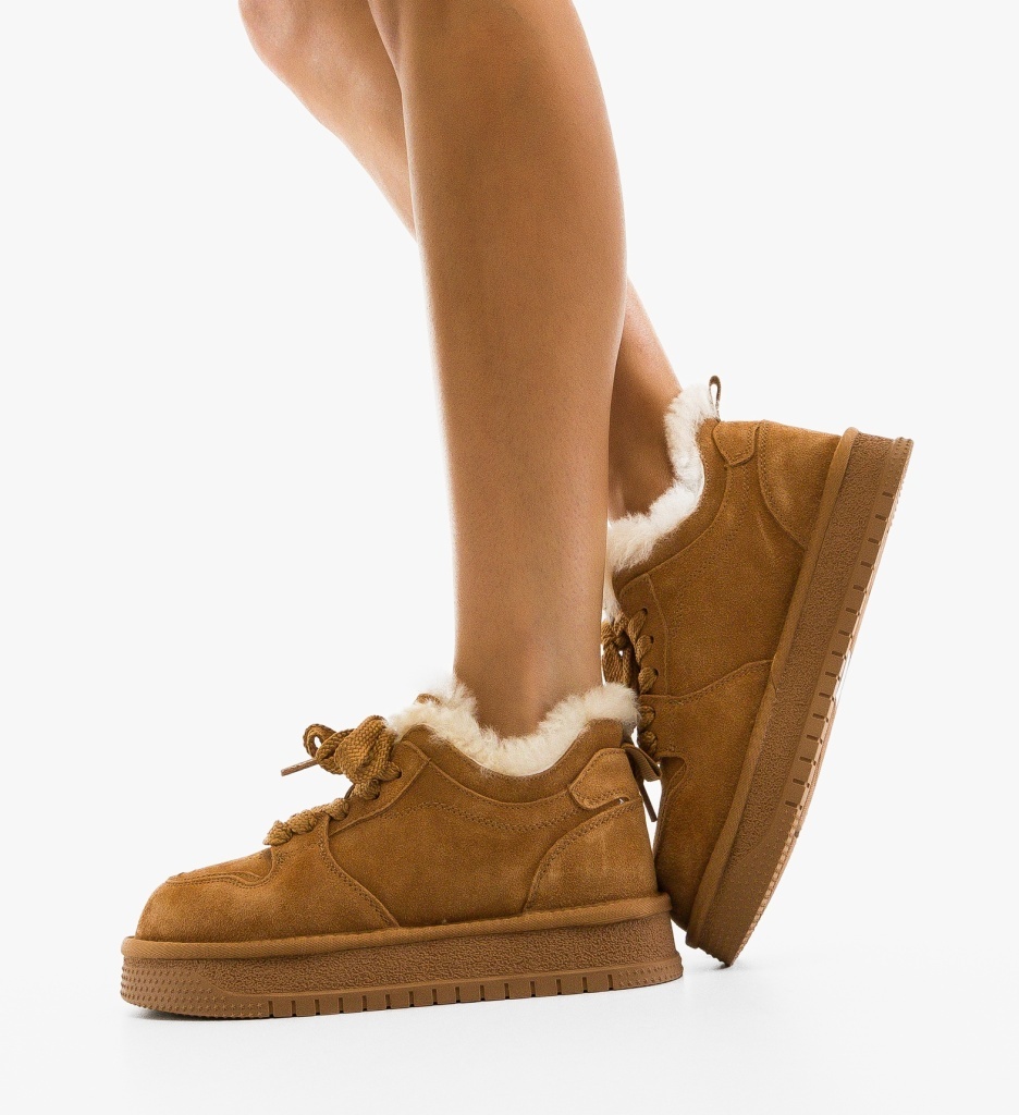 Sneakers dama Caberme Camel