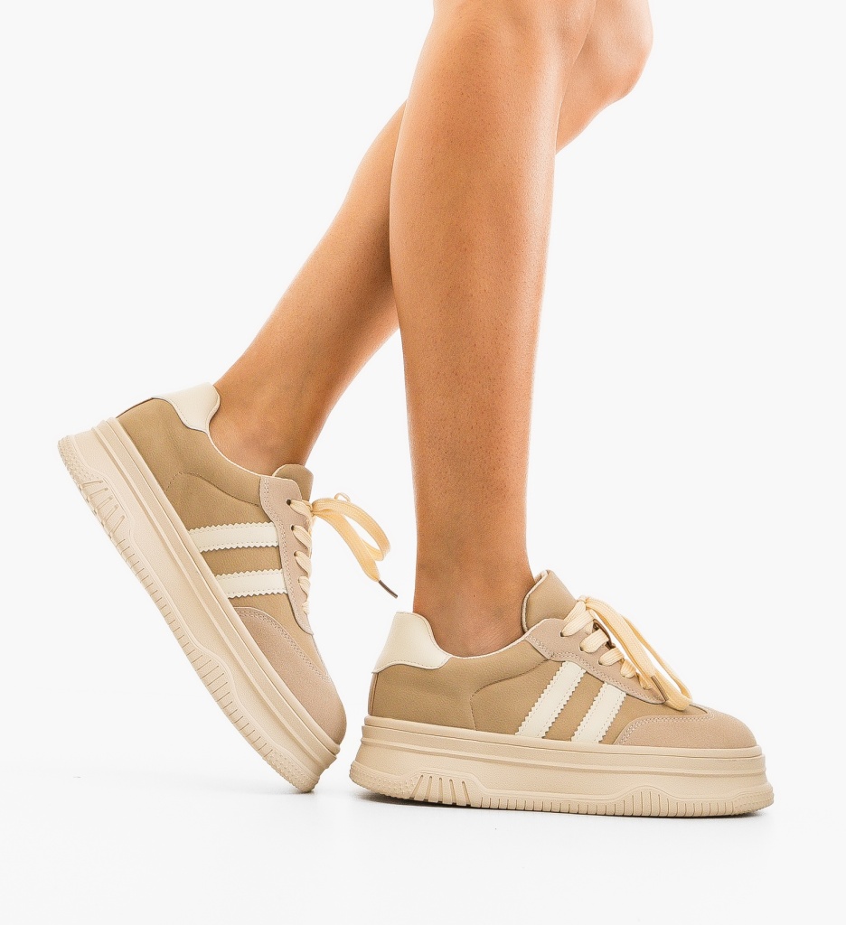 Sneakers dama Carlas Bej - 1 | YEO