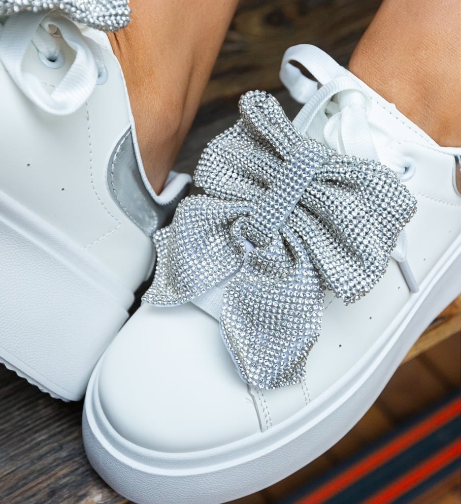 Sneakers dama Eva Argintii - 4 | YEO