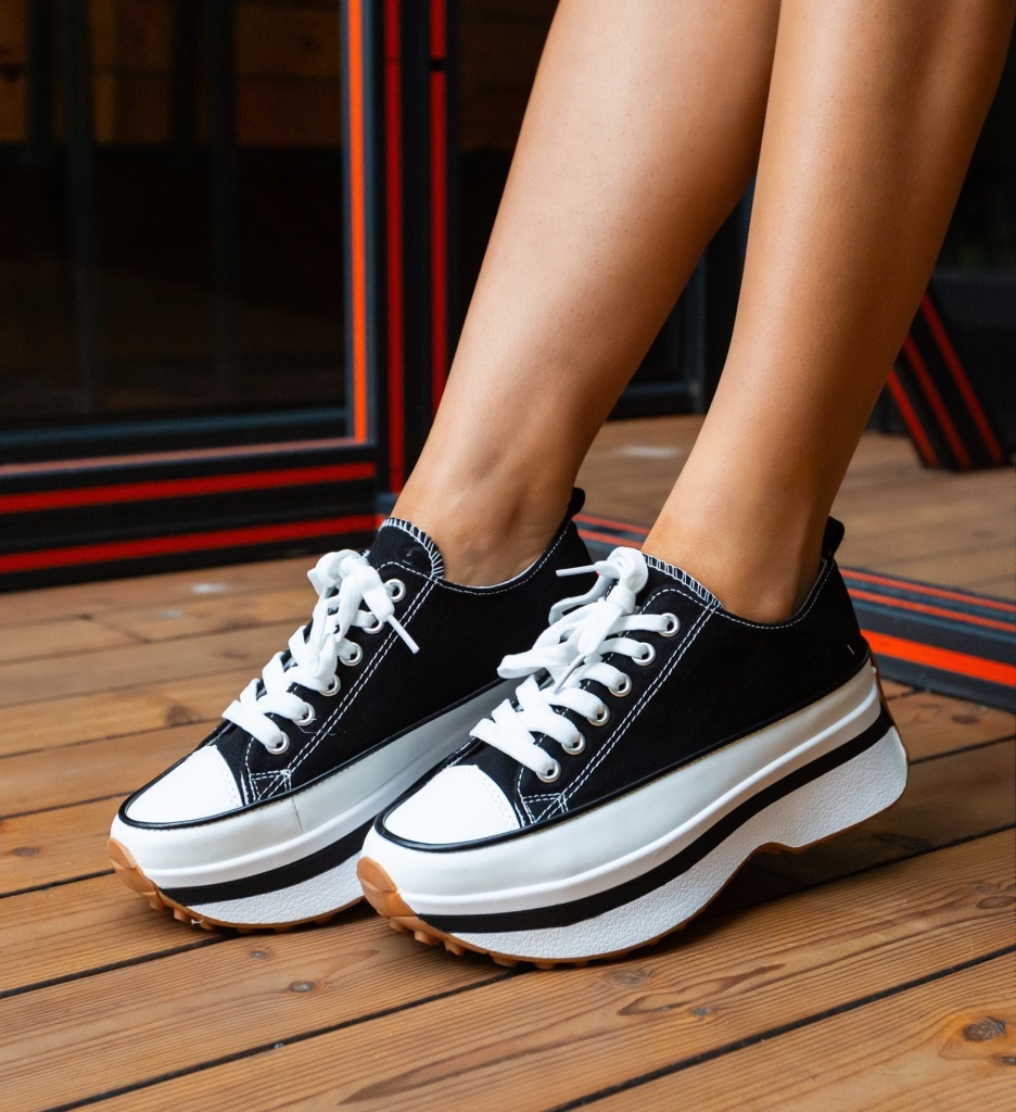 Sneakers dama Marble Negri