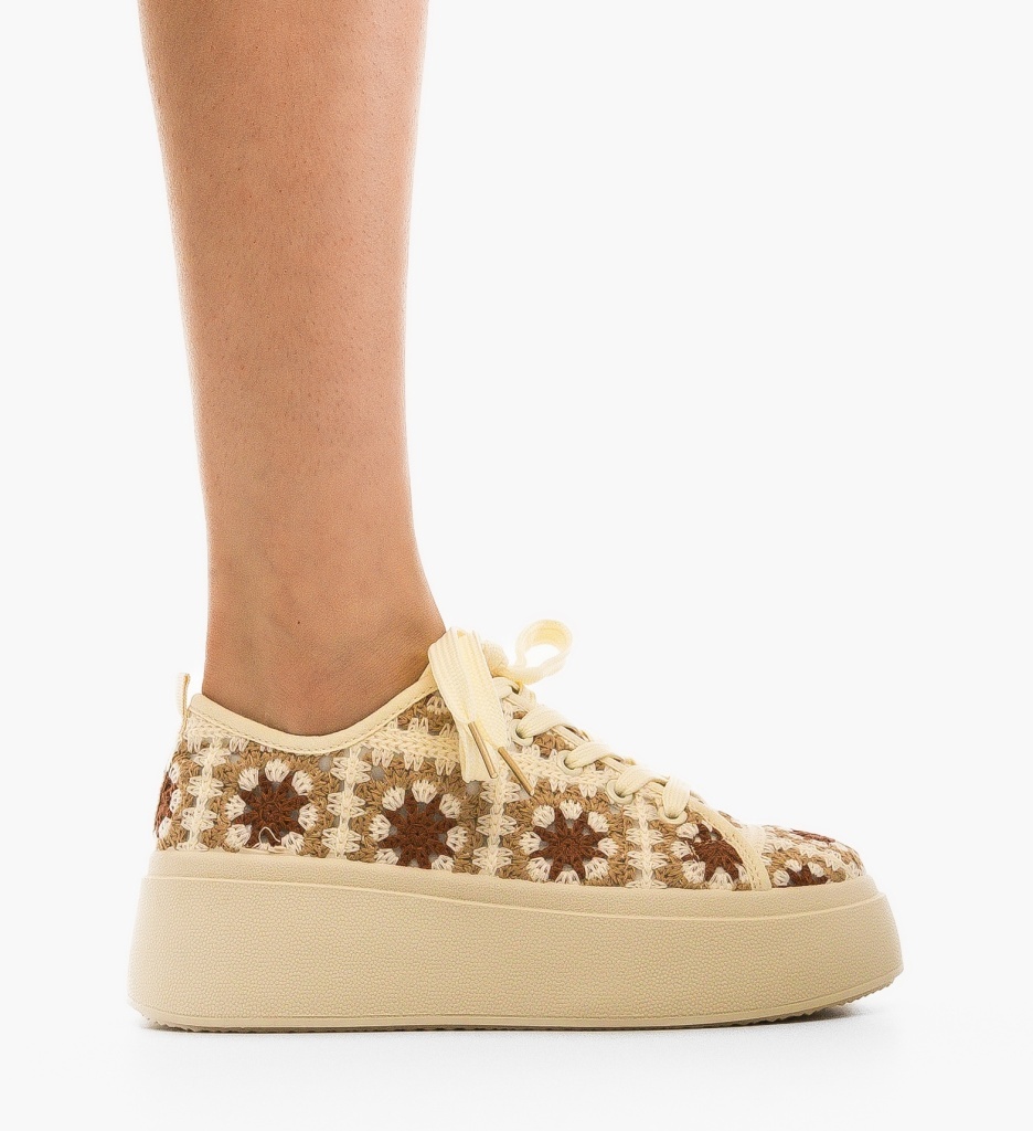 Sneakers dama Maxima Bej - 5 | YEO