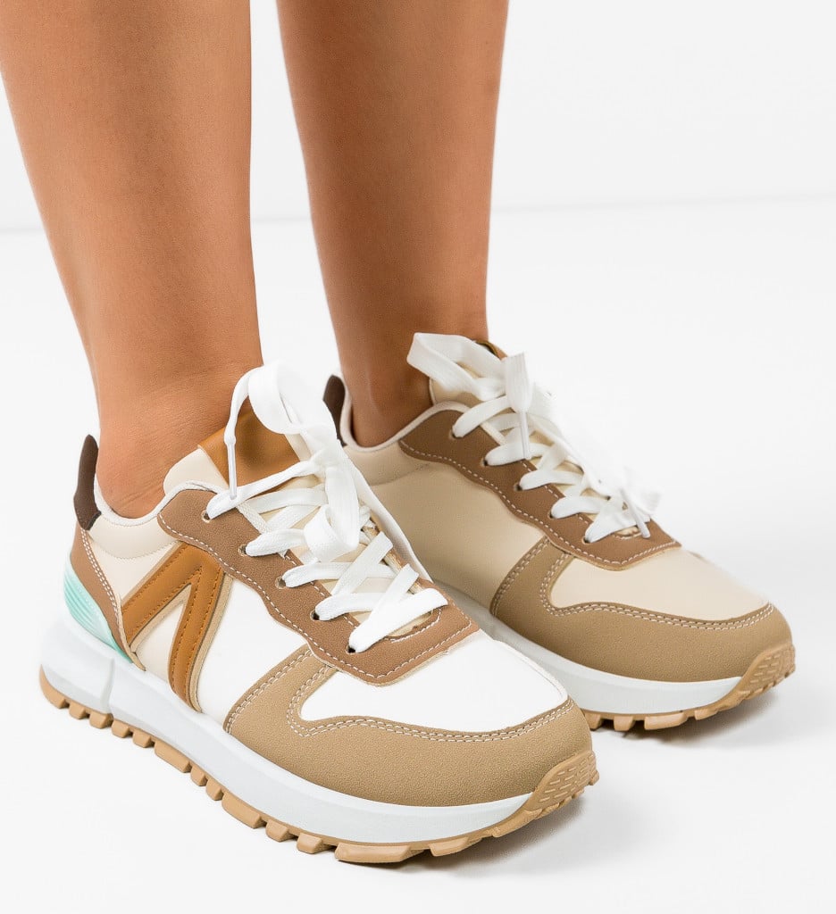 Sneakers dama Morga Khaki - 1 | YEO