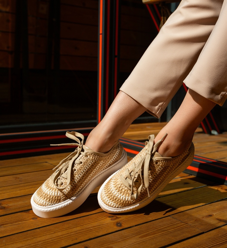 Sneakers dama Reinbou Bej - 1 | YEO