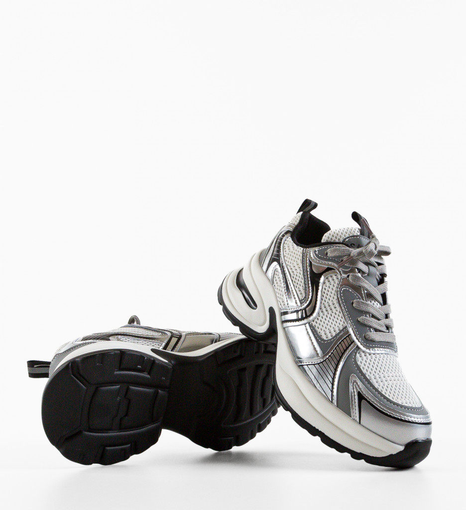 Poze Sneakers dama Sallyb Argintii DePurtat