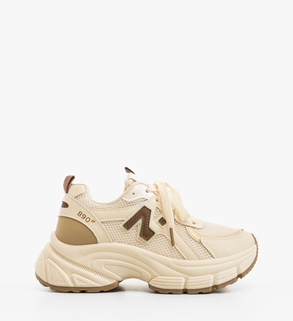 Sneakers dama Serigiu Bej - 2 | YEO