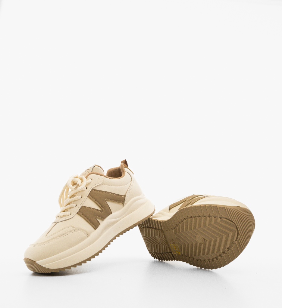 Sneakers dama Zuhra Bej - 4 | YEO