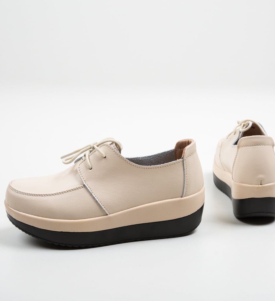 Pantofi Casual Creamt Bej - 5 | YEO