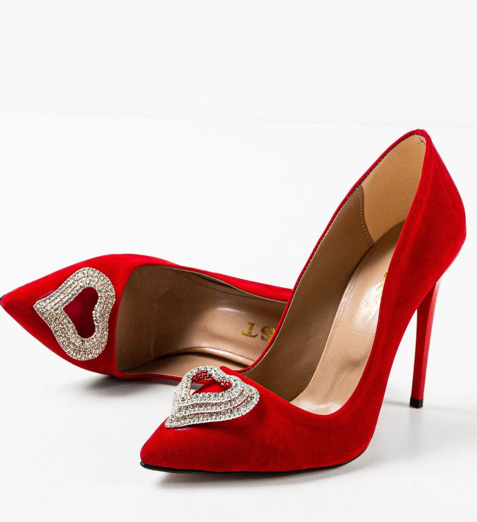 Pantofi cu toc Deltafor Rosii