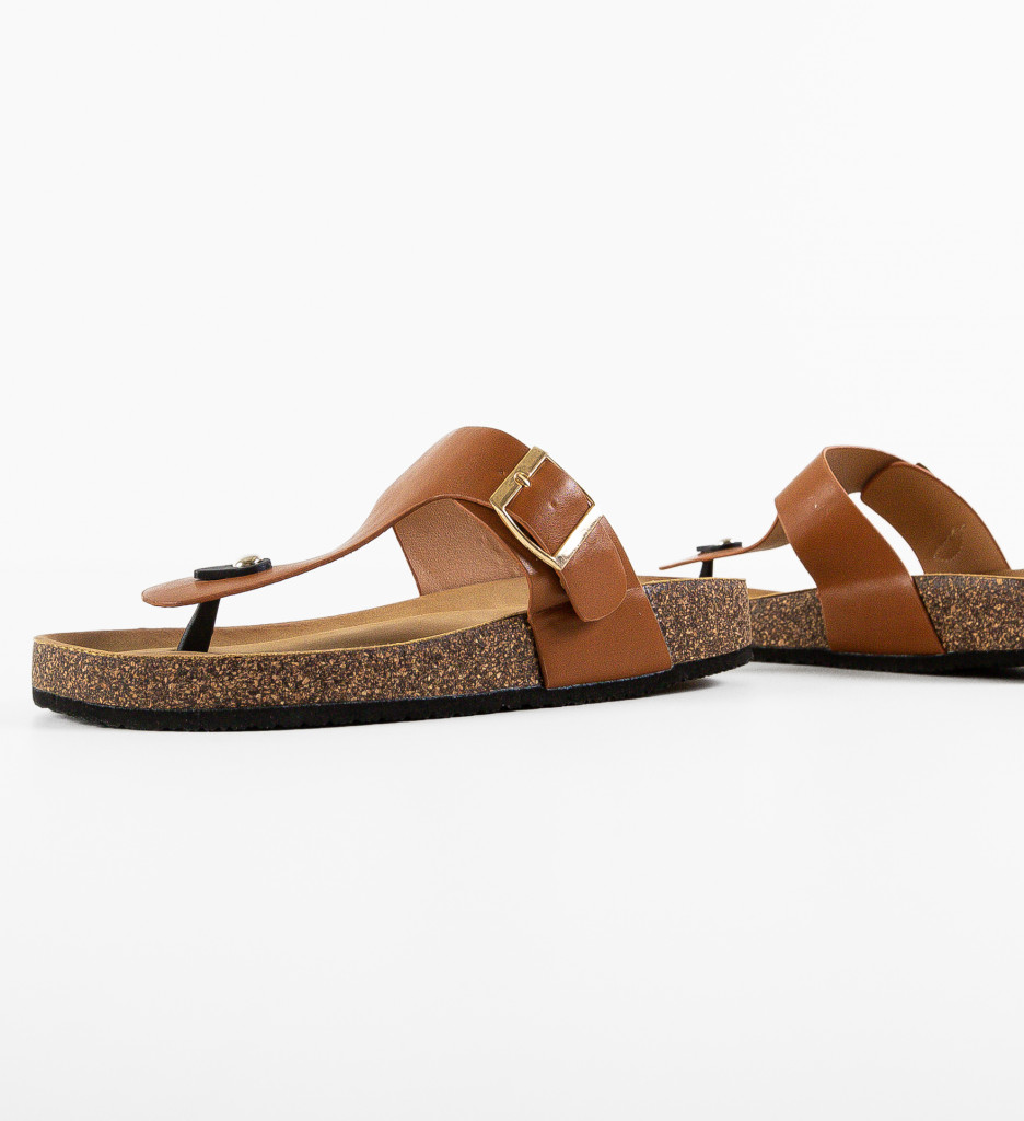 Papuci dama Kasey Camel - 4 | YEO