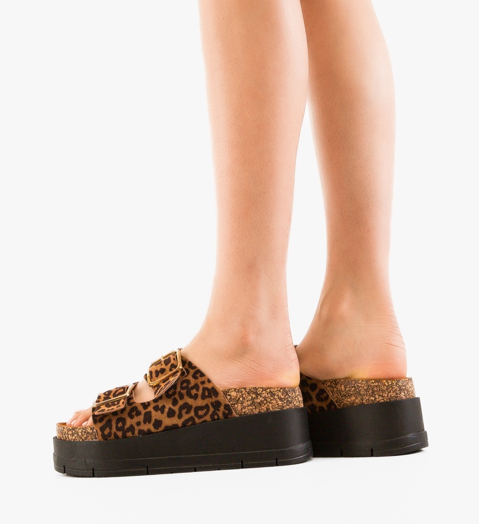 Papuci dama Olive Animal Print - 2 | YEO