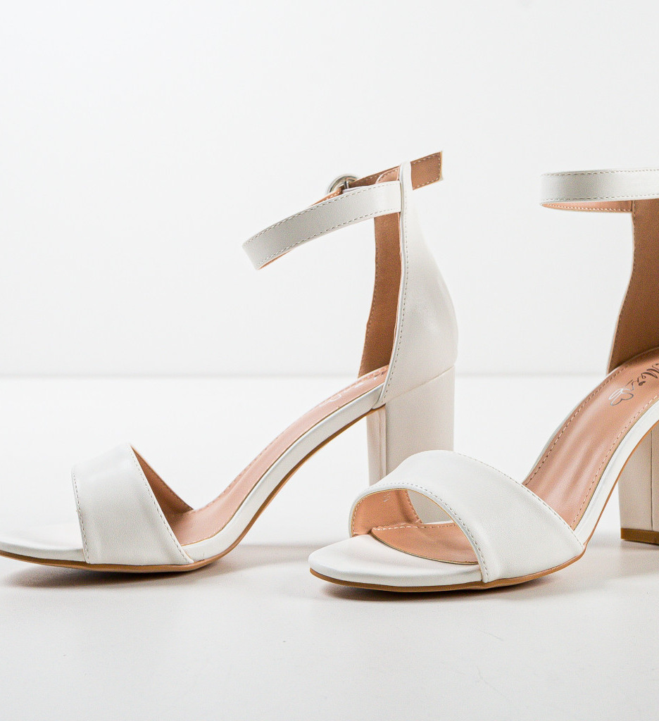 Poze Sandale cu toc Allew Albe depurtat.ro 