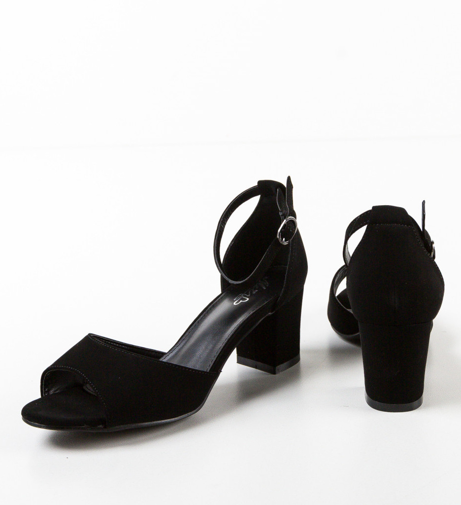 Sandale cu toc Bride Negre - 4 | YEO