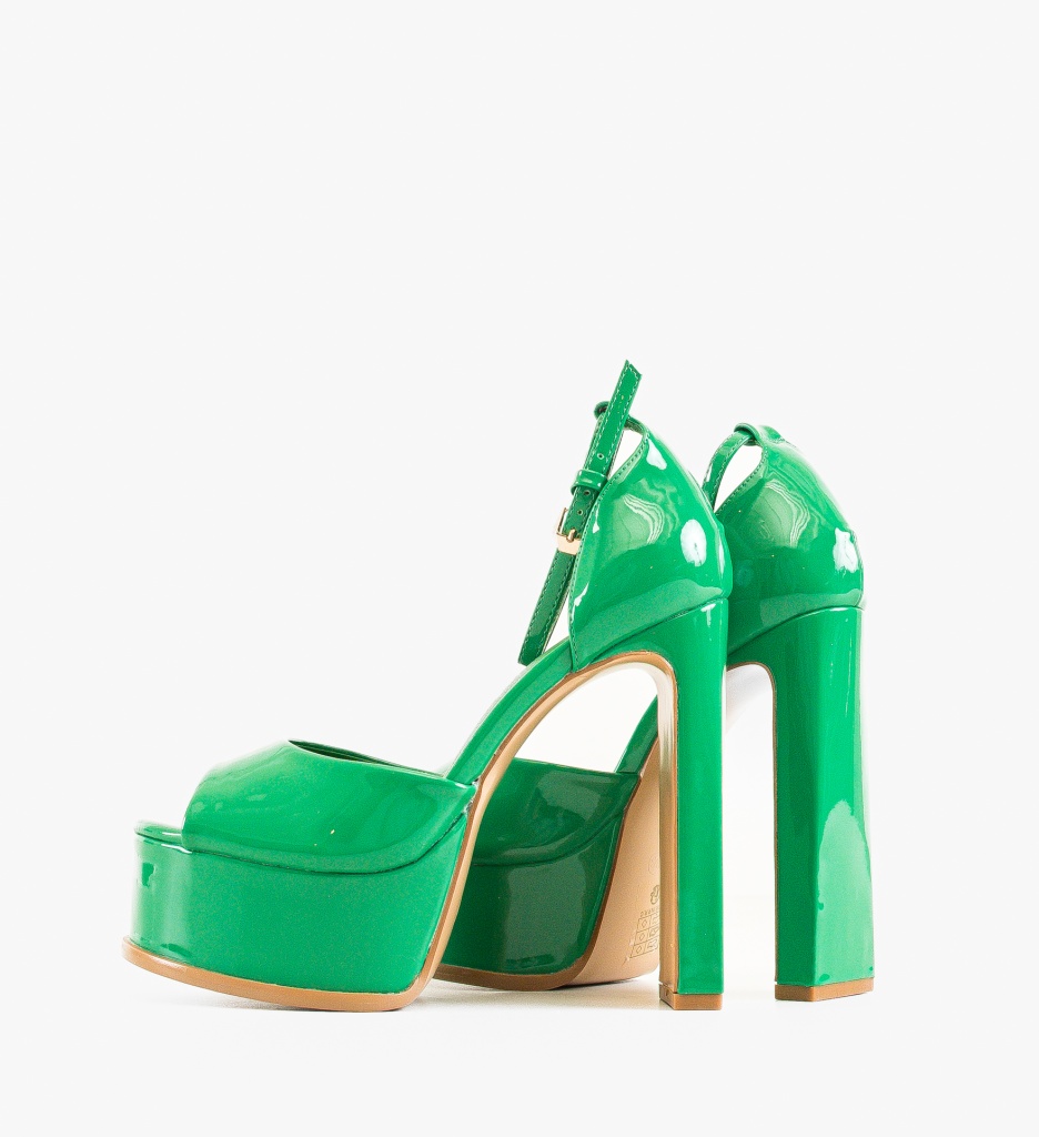 Sandale cu toc Carol Verzi - 3 | YEO