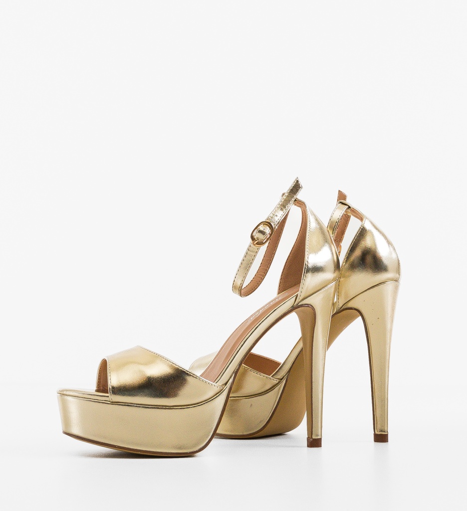Sandale cu toc Donna Aurii - 3 | YEO