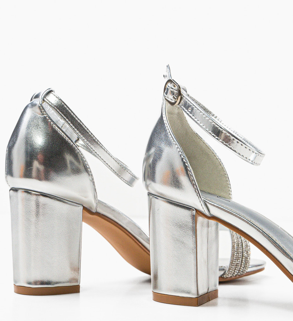 Poze Sandale cu toc Duke Argintii depurtat.ro 