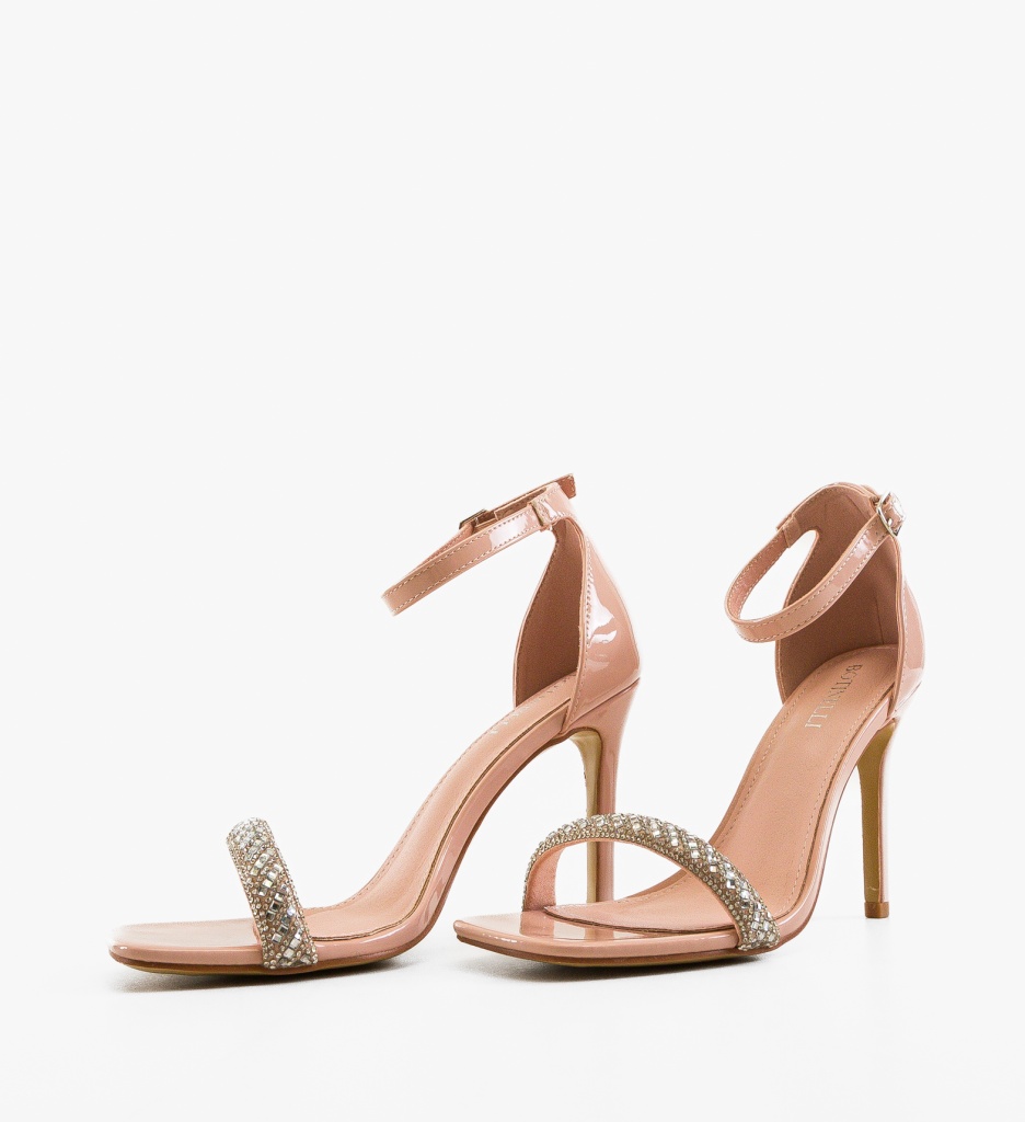 Sandale cu toc Eteset Nude - 5 | YEO