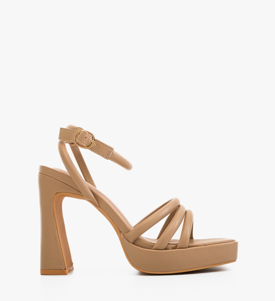Sandale cu toc Grant Nude - 3 | YEO