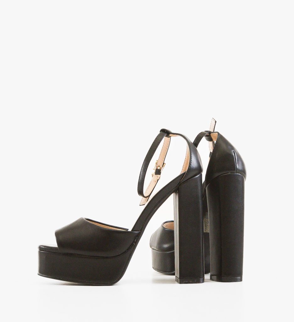 Sandale cu toc Guzman Negre - 3 | YEO