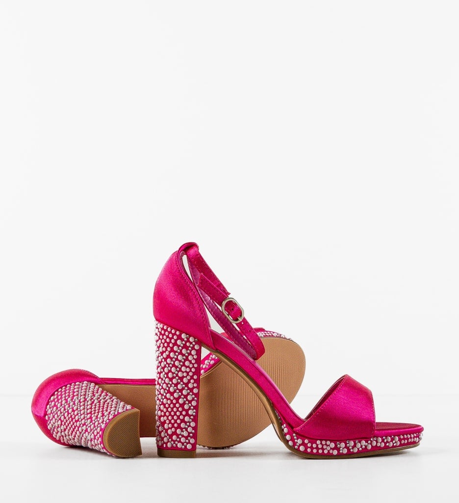 Sandale cu toc Hagen Fuchsia - 2 | YEO