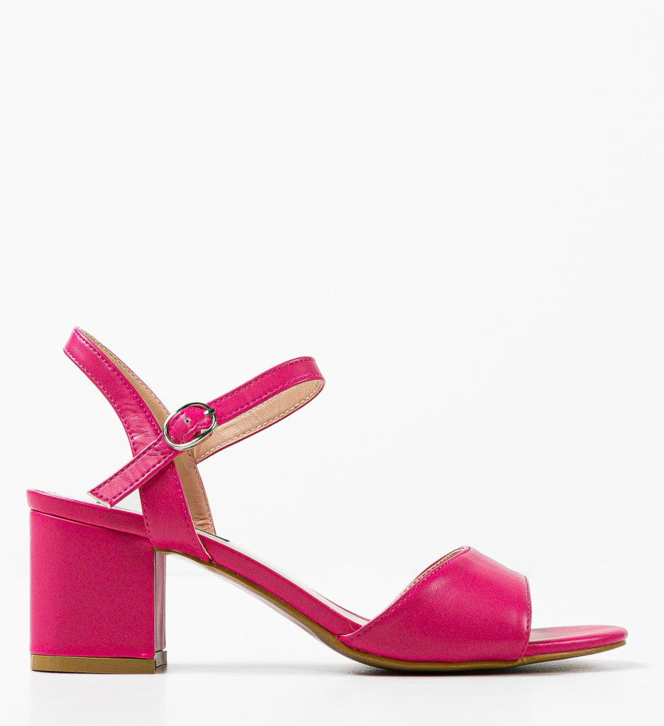 Sandale cu toc Jelisaveta Fuchsia - 5 | YEO