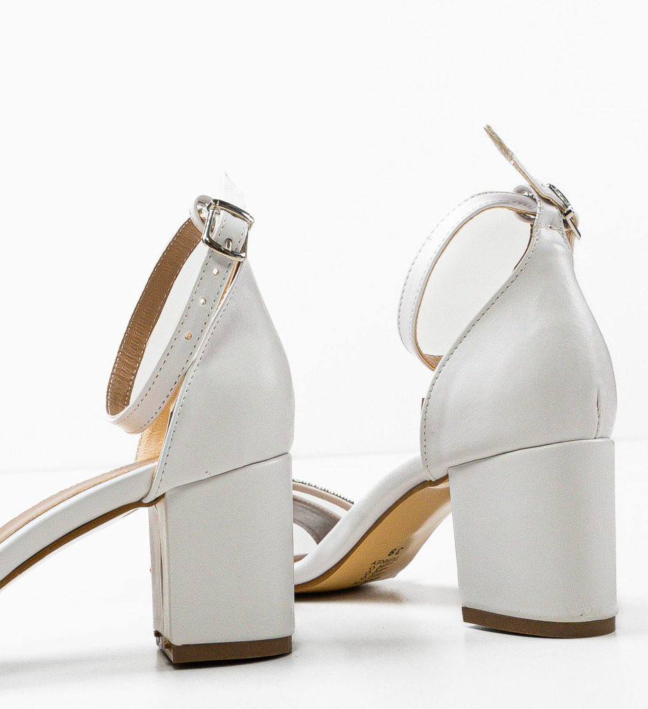 Poze Sandale cu toc Kasty Albe depurtat.ro 
