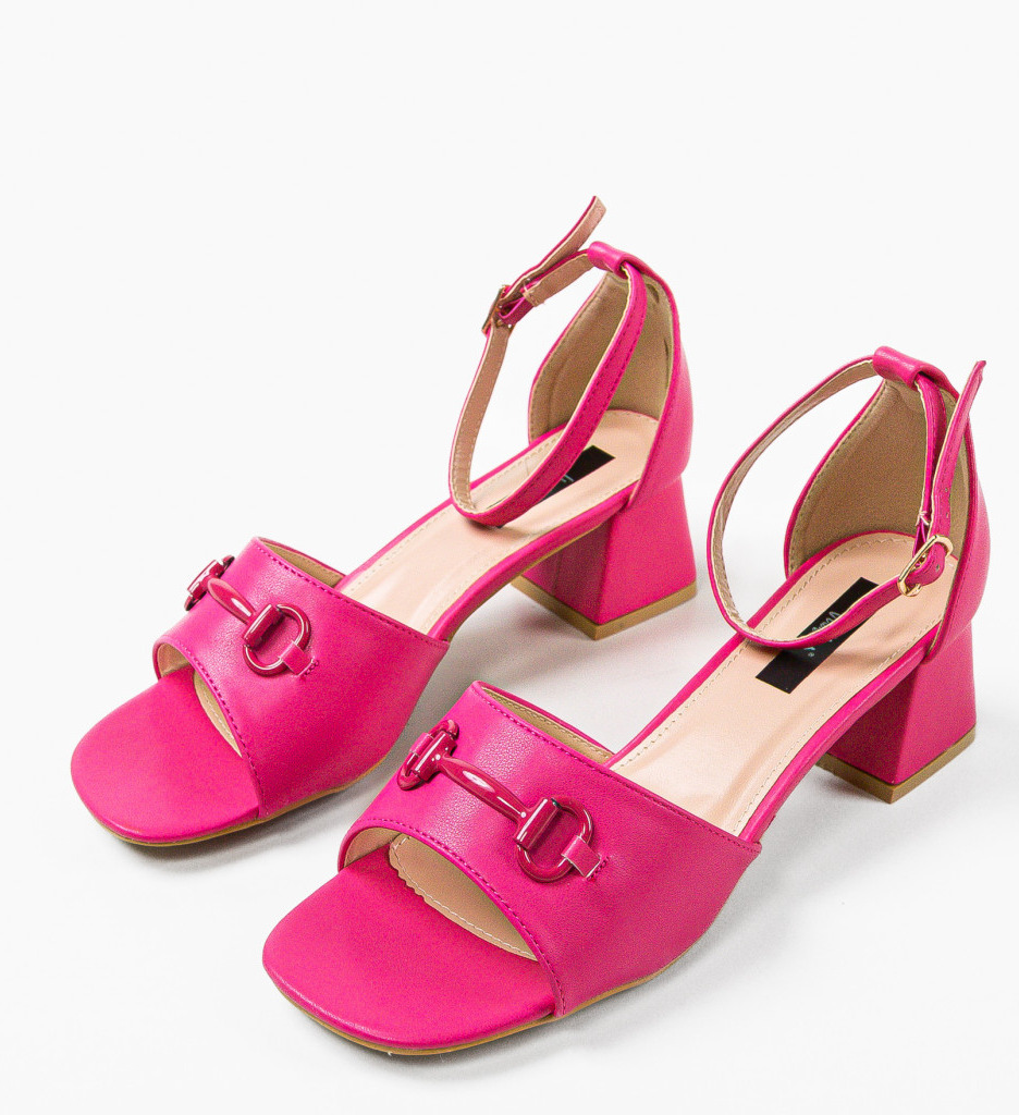 Sandale cu toc Lutgar Fuchsia - 5 | YEO