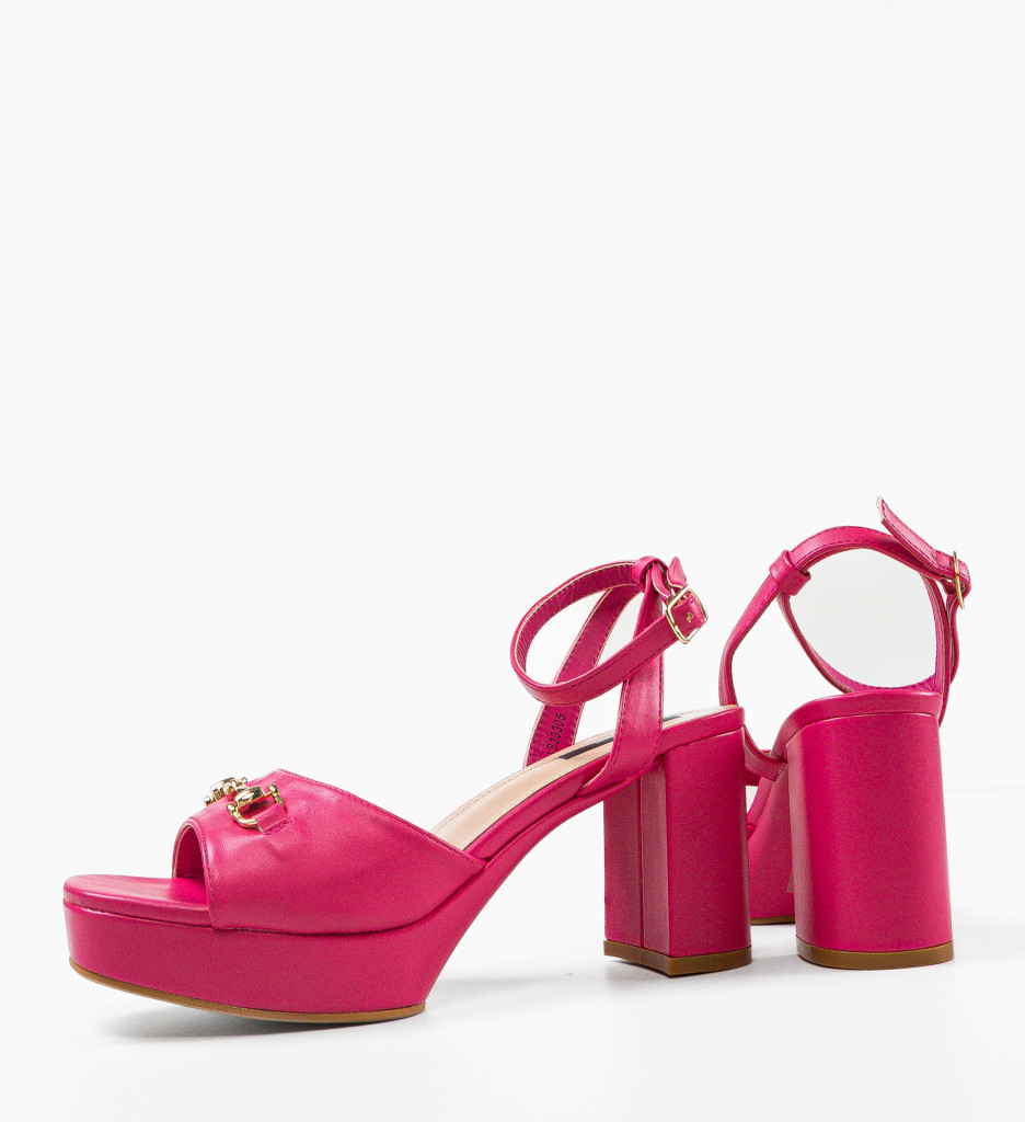 Sandale cu toc Merab Fuchsia - 5 | YEO