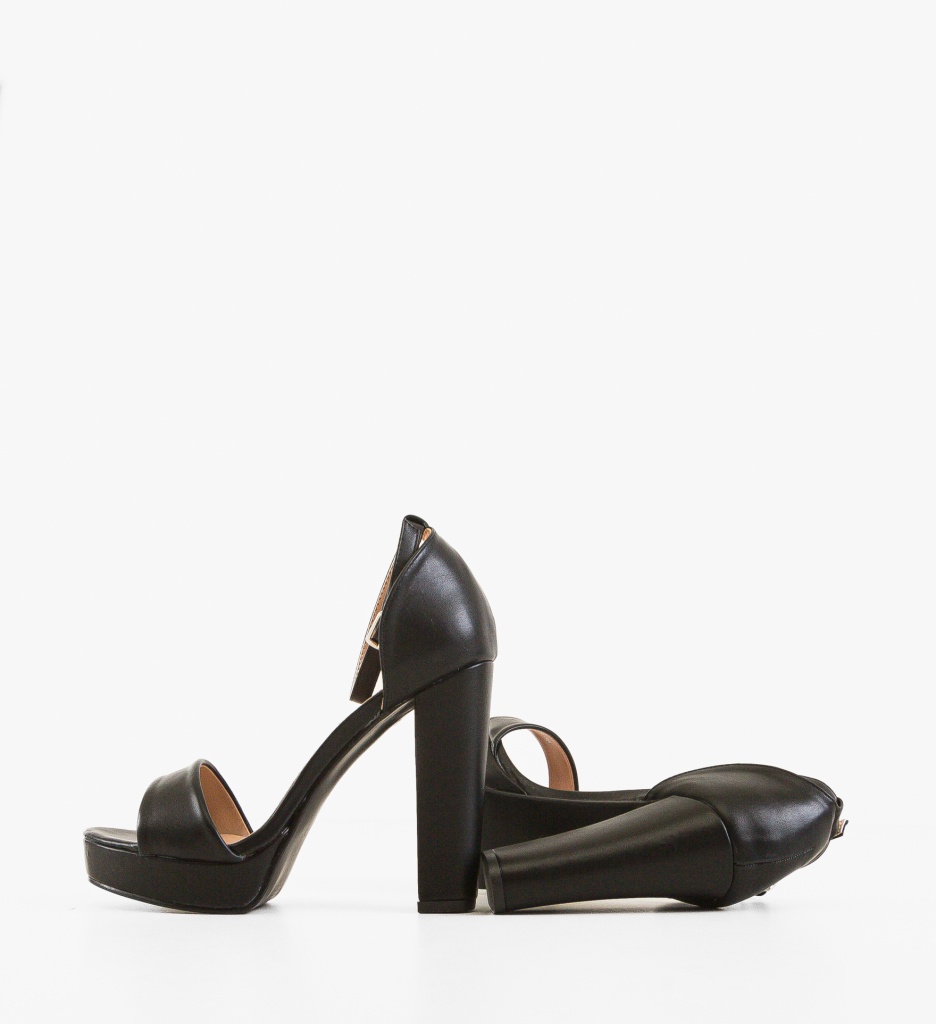 Sandale cu toc Olson Negre - 3 | YEO