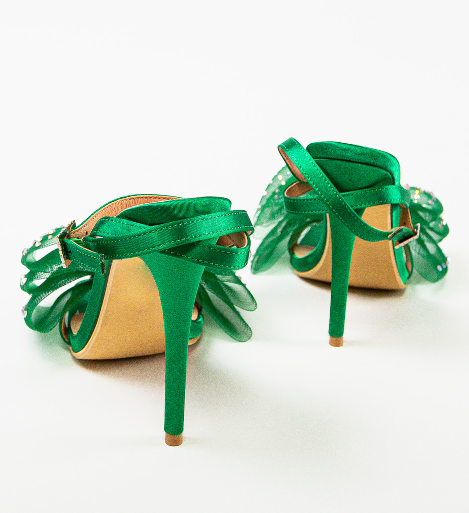 Poze Sandale cu toc Paquita Verzi depurtat.ro 