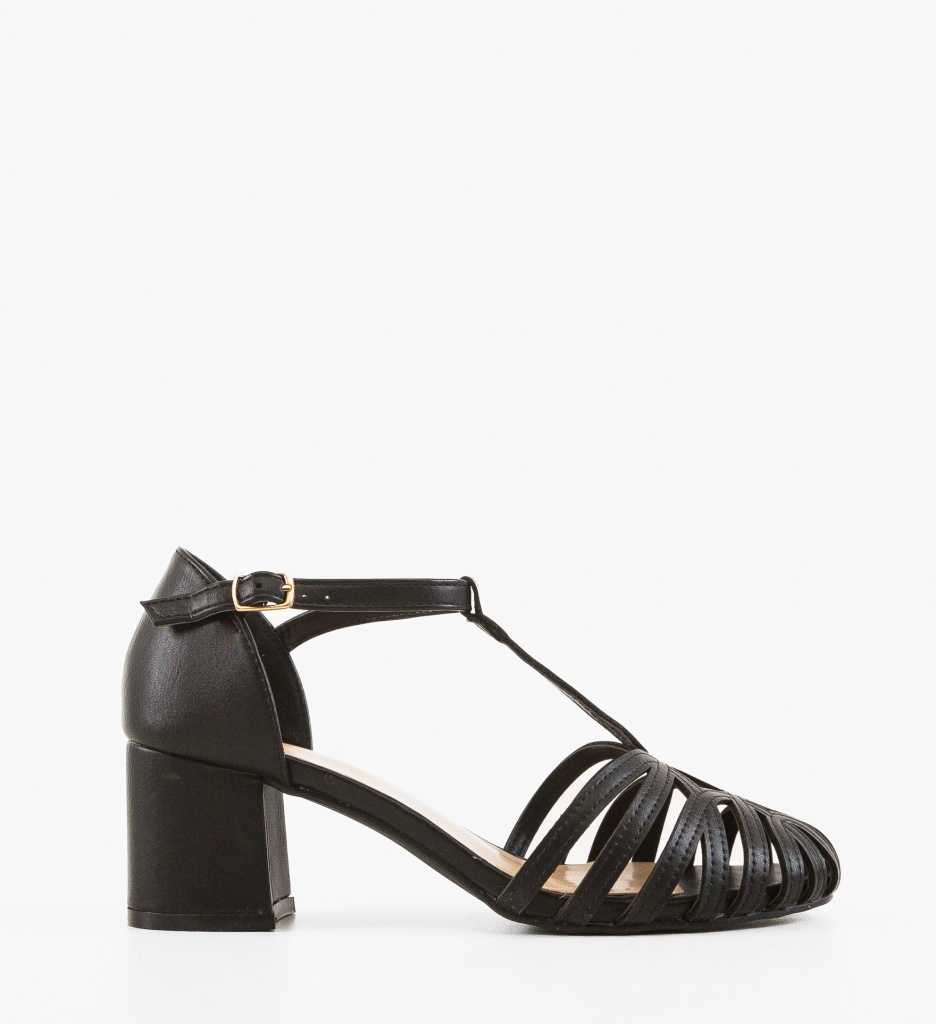 Sandale cu toc Salma Negre - 2 | YEO