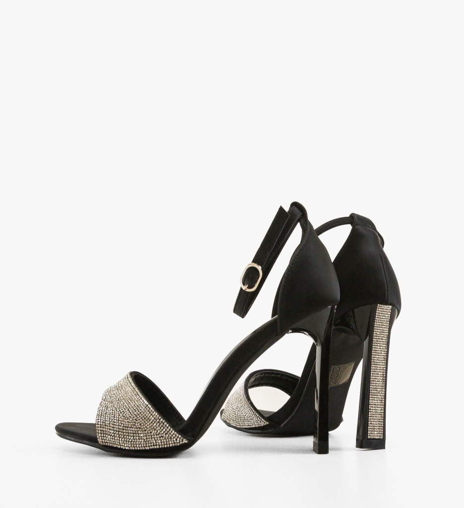 Sandale cu toc Valenta Negre - 3 | YEO