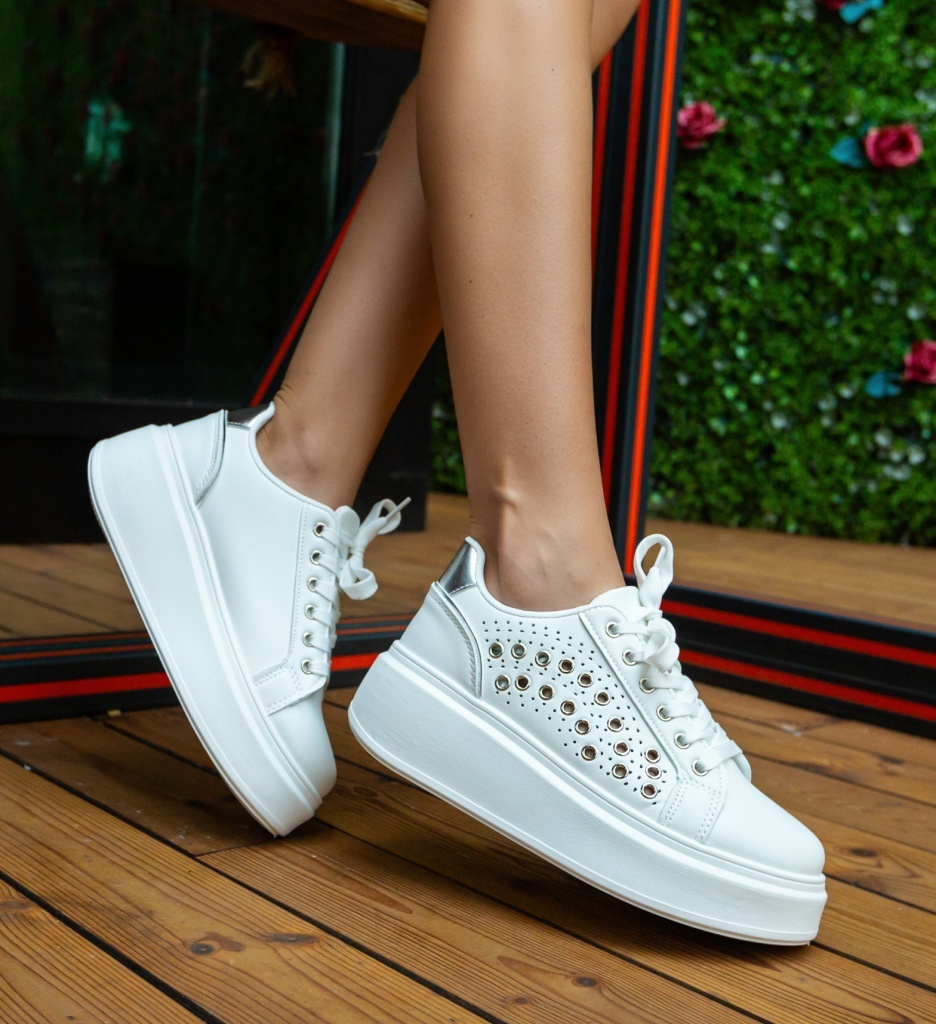 Sneakers dama Ania Argintii - 5 | YEO