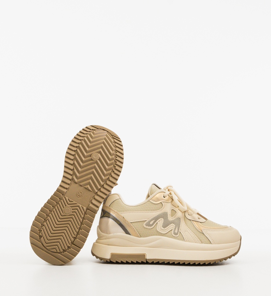 Sneakers dama Bello Bej - 5 | YEO
