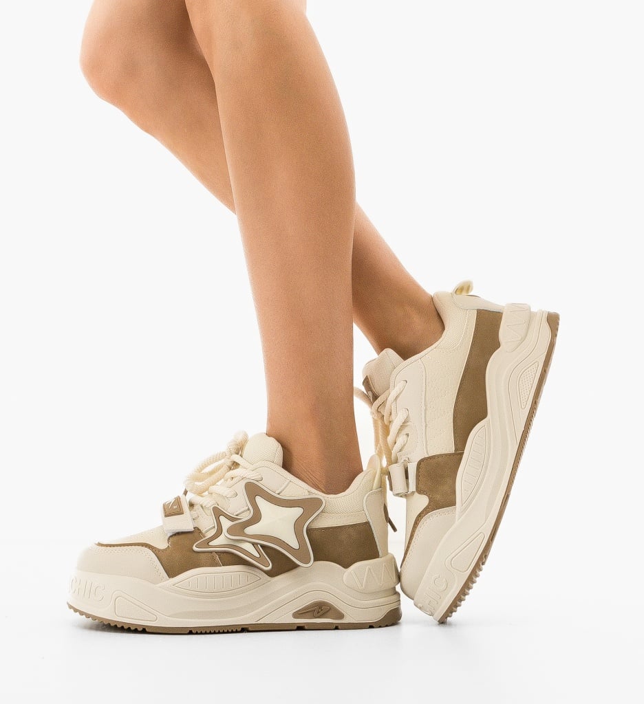 Sneakers dama Jyothi Khaki - 1 | YEO