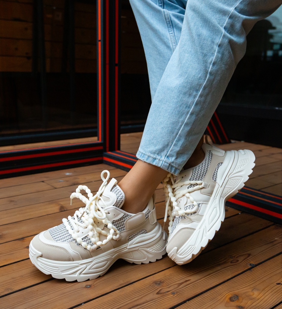 Sneakers dama Lyud Bej - 5 | YEO