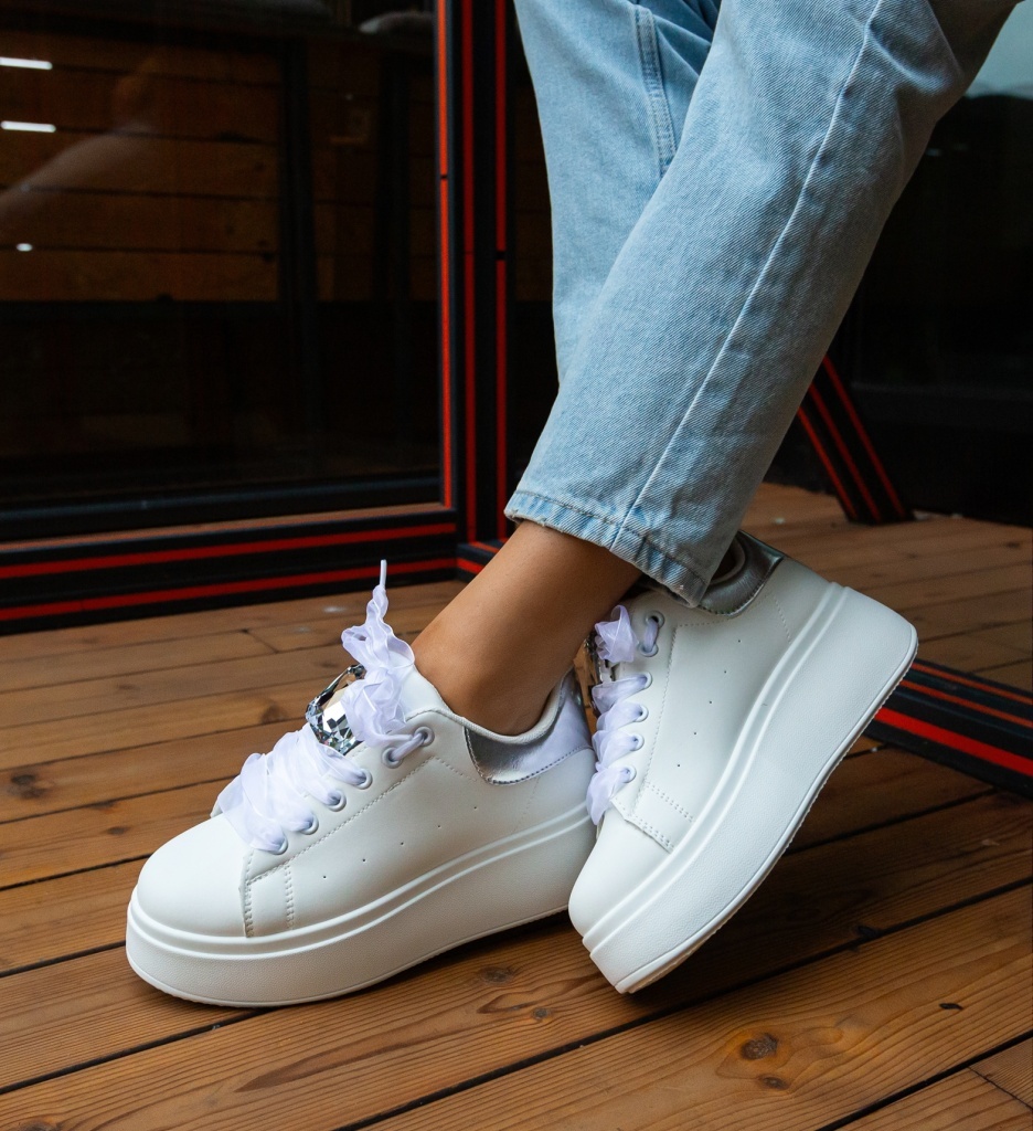 Sneakers dama Rhiann Argintii - 3 | YEO