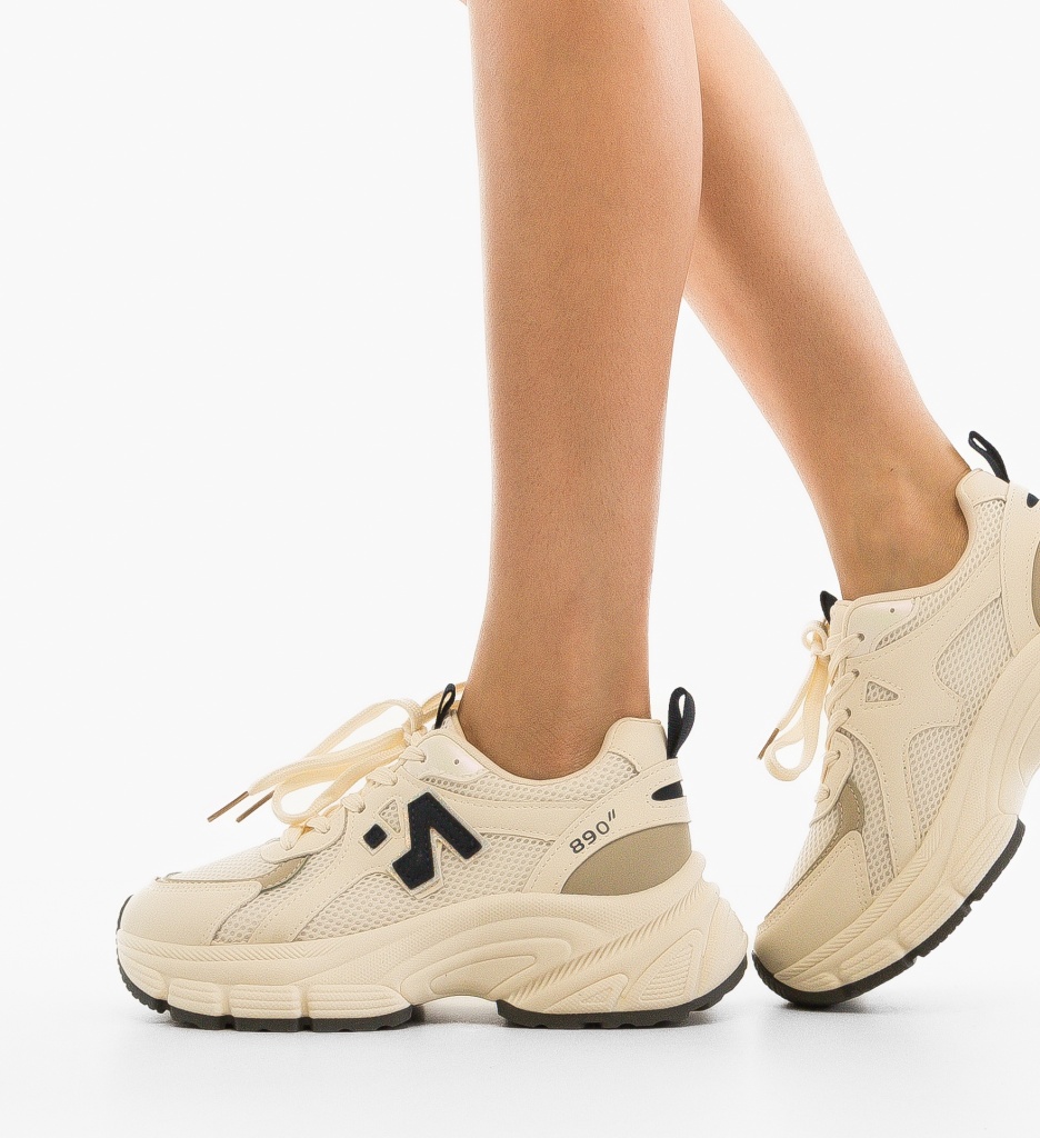 Sneakers dama Serigiu Bej 2 - 1 | YEO