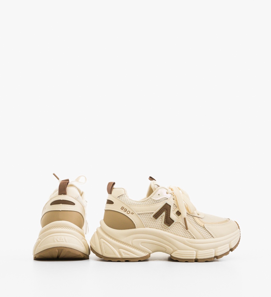 Sneakers dama Serigiu Bej - 3 | YEO