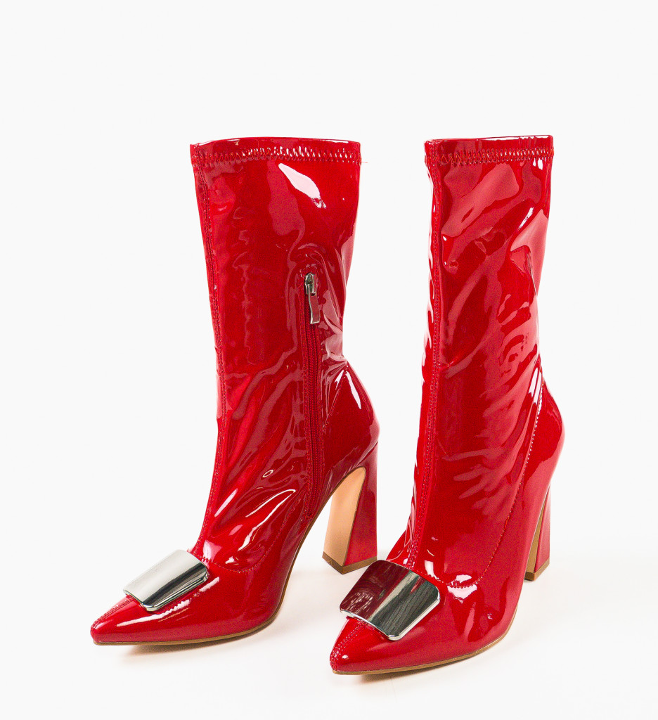 Poze Botine dama Ilenia Rosii depurtat.ro 