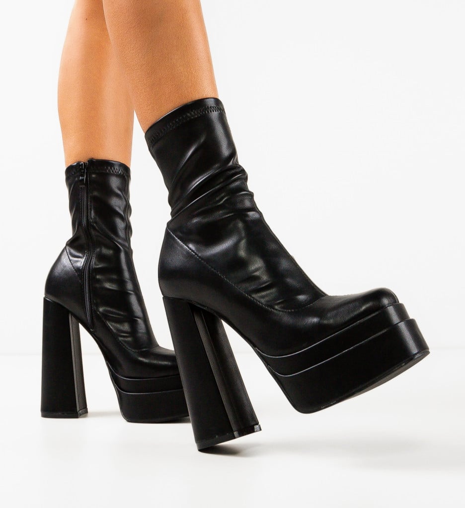 Botine dama Platouy Negre - 1 | YEO