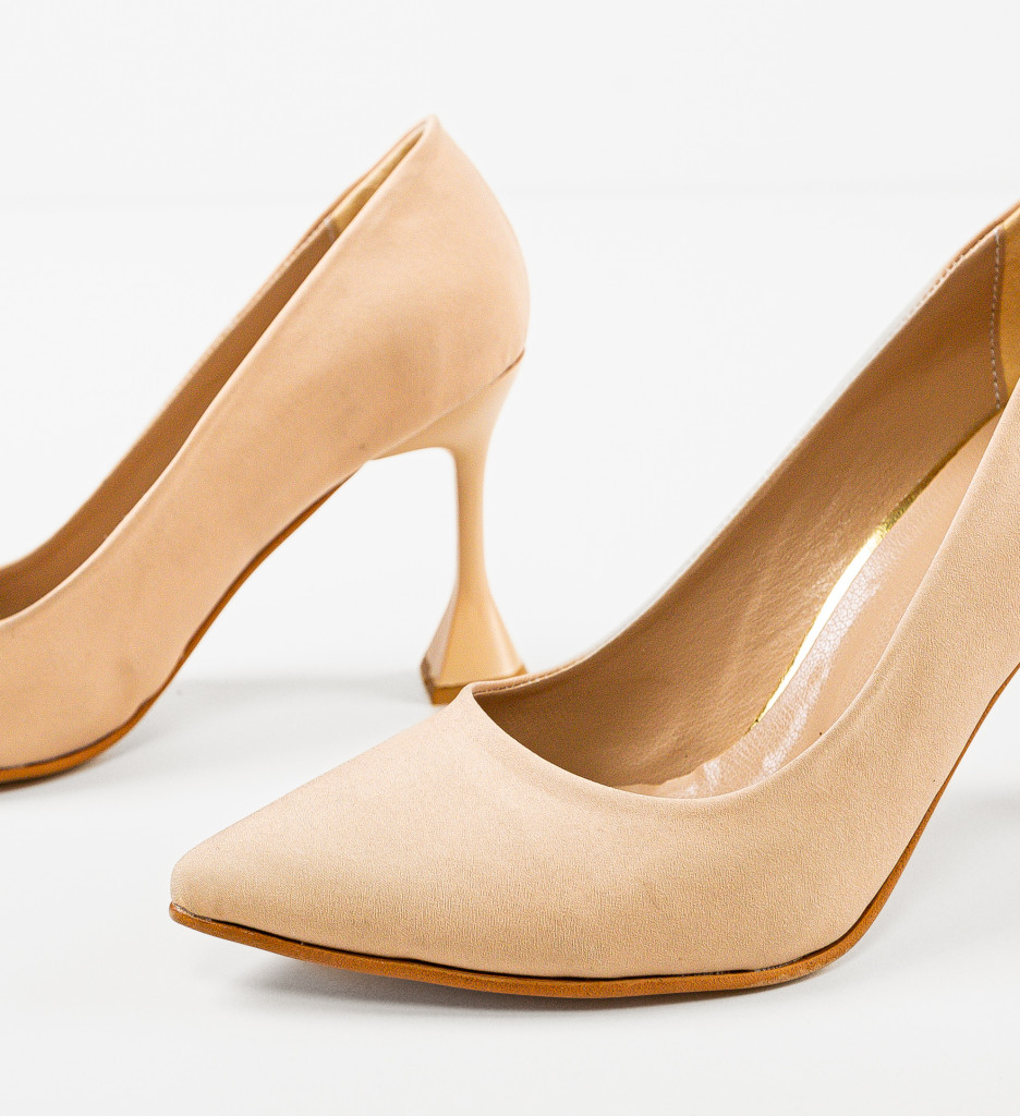 Pantofi cu toc Reaz Nude - 5 | YEO