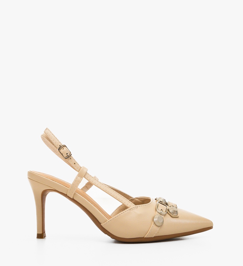 Pantofi dama Fleur Bej - 5 | YEO