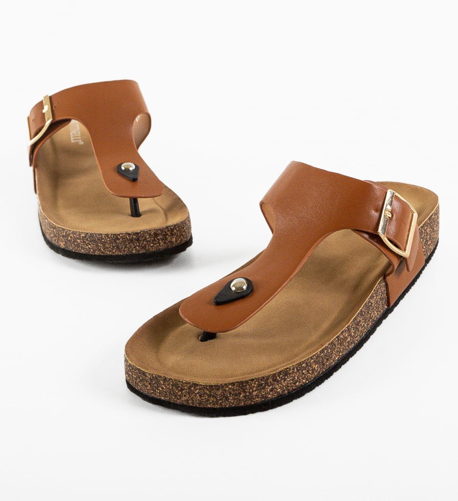 Papuci dama Kasey Camel - 5 | YEO