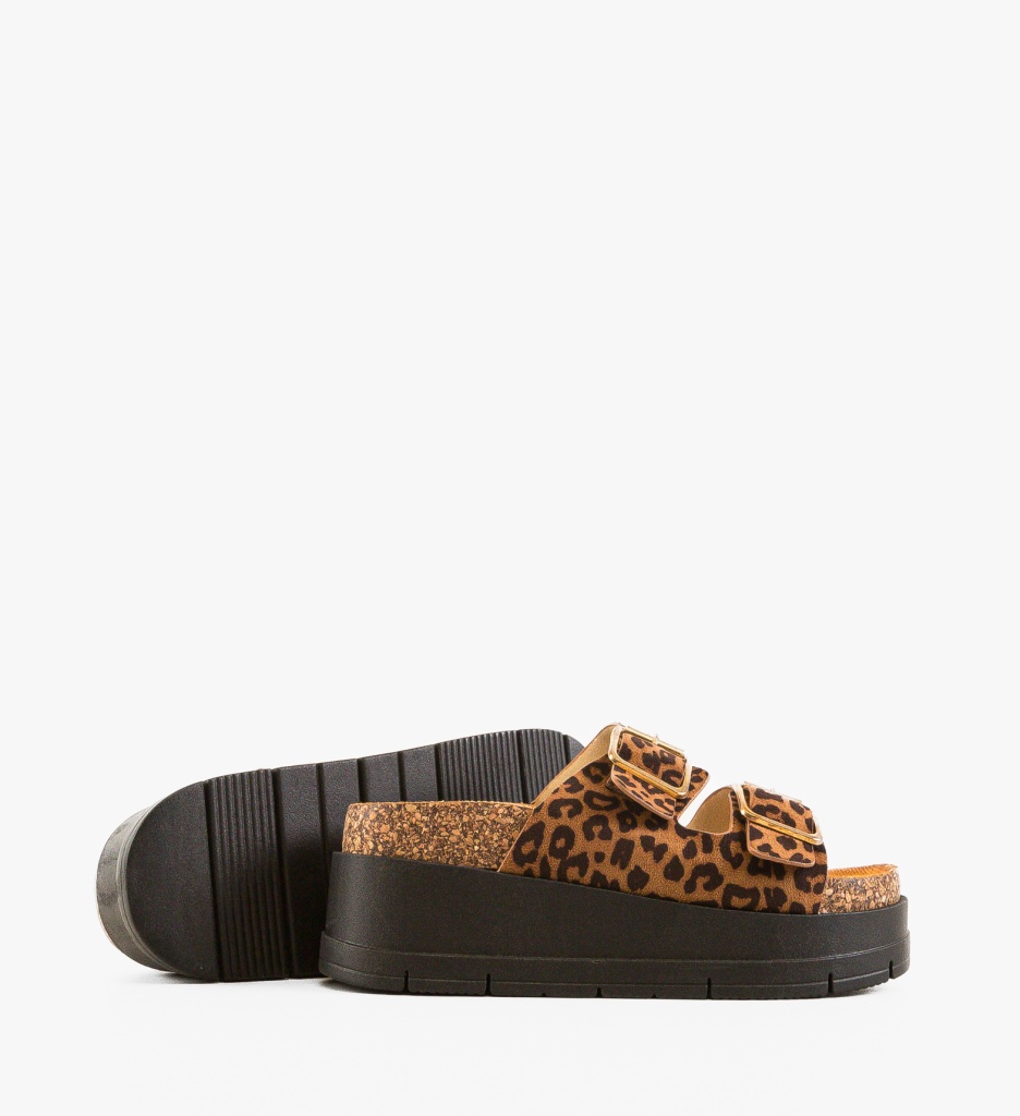 Papuci dama Olive Animal Print - 3 | YEO