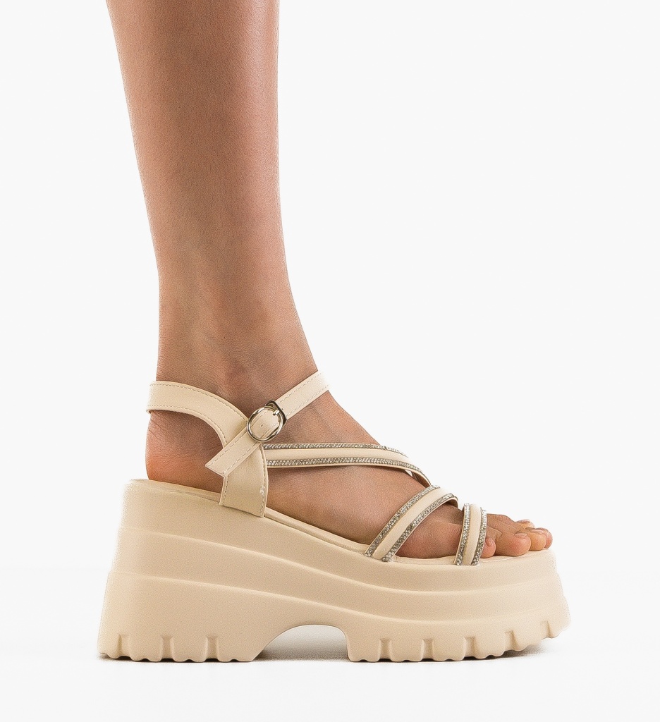 Platforme dama Grymyz Bej - 5 | YEO
