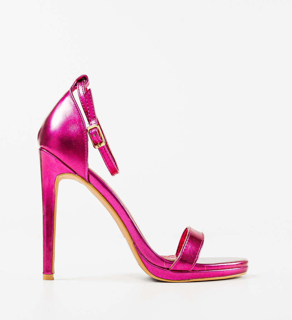 Sandale cu toc Aelian Fuchsia - 3 | YEO